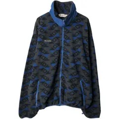 古着 90年代 コロンビア Columbia 白タグ 総柄 フリースジャケット USA製 メンズL相当 ヴィンテージ/eaa603752