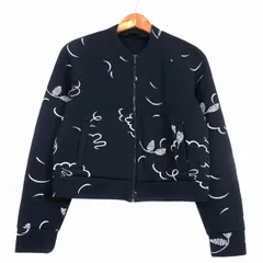 アルマーニエクスチェンジ A/X ARMANI EXCHANGE ブルゾン ジャケット 長袖 ショールカラー ショート ジップアップ 総柄 S 黒 ブラック アウター /T2のサムネイル
