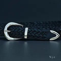 ウエスタンベルト　メッシュベルト　プンターレベルト　レザーベルト　編み込みベルト【Nje-bt32】