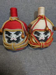 昭和レトロ ウイスキー瓶のだるま紅白