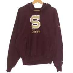 00年代ヴィンテージ Champion REVRSE WEAVE/チャンピオンリバースウィーブ カレッジチアリ― コーチ チーム スポーツ フード刺繡 パーカー フーディー プルオーバー 長袖 フロント袖刺繍 SALVADOR製 メンズ M パープルレッド
