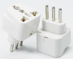 海外 変換プラグ 3ピンタイプ イタリア コンセント アダプター 海外旅行 (ホワイト) [ホワイト]