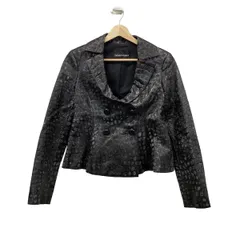 EMPORIOARMANI(エンポリオアルマーニ) ジャケット サイズ38 S レディース - 黒 長袖/レザー/型押し加工/オールシーズン