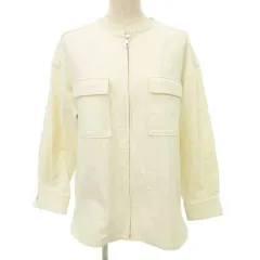 シップス エニィ SHIPS any ジャケット ジップアップ ポケット 無地 薄手 フリーサイズ アイボリー ■YHS2