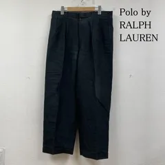 ポロバイラルフローレン 2タック入り リネン 麻 ストレート パンツ ジップフライ 無地 サイズ88 メンズ - ISItems【USED】【古着】【中古】50147869