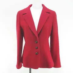 フィローザ Firosa ジャケット 9ABR M 赤系 レッド 日本製 毛 ウール 裏地 無地