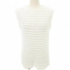 セオリー Theory カットソー ノースリーブ ニット クルーネック 無地 薄手 Sサイズ 白 ホワイト ■YHS9