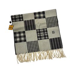 タグ付き未使用品 FENDI フェンディ ウール マフラー チェック柄 千鳥