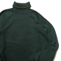 90's ギャップ GAP コットン 刺繍入り タートルネック スエット (L) 緑 ソリッドカラー 無地 スウェット 90年代 旧タグ オールド デかタグ アメリカ古着 USED ビンテージ ヴィンテージ