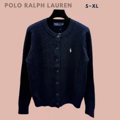 POLO Ralph Lauren ポロラルフローレ ロゴボタンケーブルニットカーディガン ニットトップス ネイビー レディース 長袖 輸入