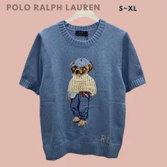 POLO Ralph Lauren ポロ ラルフローレン ポロベア 半袖ニットトップス ブルー レディース クルーネック 輸入
