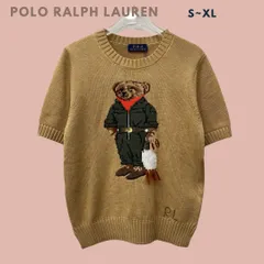 POLO RalphLauren ポロ ラルフローレン ポロベア 半袖ニットトップス ブラウン レディース クルーネック 輸入