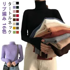 タートルネック 無地 リブ ニット インナー カットソー 秋冬 トップス ニットソー セーター シンプル おしゃれ ハイネック リブニット 白 黒 グレー ブルー 着回し 定番 デイリー お出かけ 送#pop2126
