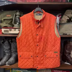 90s ポロラルフローレン ハンティング ボタン ジップアップ キルティング ベスト ジャケット