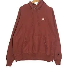 ヴィンテージ Champion REVRSE WEAVE/チャンピオンリバースウィーブ パーカー フーディー プルオーバー ワンポイント刺繡 オーバーサイズ ビッグシルエット HONDURAS製 メンズ XL オレンジピンク/レッドピンク