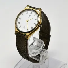 イヴサンローラン YSL 電池のため動作未確認　ブラウン　ゴールド　ホワイト　腕時計　管理番号ARCANKO424