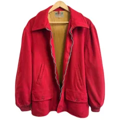 SOO vintage ビンテージ ウールジャケット ハンティングジャケット マッキーノジャケット 無地 ポケット付き 赤 レッド No.L462