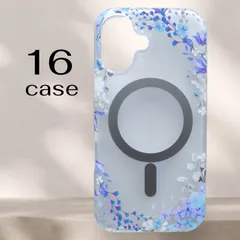 新品　iPhone 16  case  マットクリア　フラワーペイントデザイン　半透明スマホカバー　MagSafe対応　スマホケース　清楚　華やか大人可愛い
