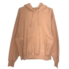 ヴィンテージ Champion REVRSE WEAVE/チャンピオンリバースウィーブ パーカー フーディー プルオーバー ワンポイント刺繡 オーバーサイズ ビッグシルエット HONDURAS製 メンズ L サーモンピンク