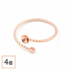 【サージカルステンレス 316 】リングパーツ ピンクゴールド タイプF 4個 フォークリング 金具 指輪 台座 ハンドメイド 手芸 パーツ 金属アレルギー対策 アクセサリーパーツ 問屋 専門店