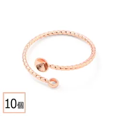 【サージカルステンレス 316 】リングパーツ ピンクゴールド タイプF 10個 フォークリング 金具 指輪 台座 ハンドメイド 手芸 パーツ 金属アレルギー対策 アクセサリーパーツ 問屋 専門店