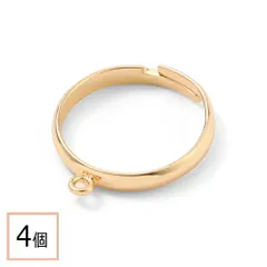 【サージカルステンレス 316 】リングパーツ ゴールド タイプG 4個 フォークリング 金具 指輪 台座 ハンドメイド 手芸 パーツ 金属アレルギー対策 アクセサリーパーツ 問屋 専門店