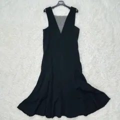 美品 CITY シティ ワンピース リネンチノクロスフレア 2way ロングワンピース フレアワンピース ジャンパースカート ブラック FREE