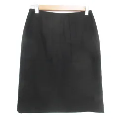 グリーンレーベルリラクシング ユナイテッドアローズ green label relaxing タイトスカート ひざ丈 無地 38 黒 ブラック /FF49