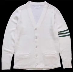 USA製 FlynnO'Hara アクリルニット レタードカーディガン ホワイト S★カレッジ ライン ハイゲージ トラッド アイビー スクール
