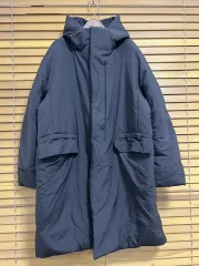 ジョーンオフ メンズ チャコールグレー フードダウンジャケット ルーズフィットロングダウンジャケット M