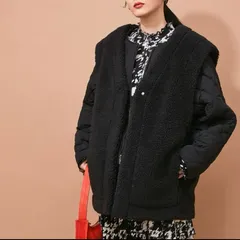 お年玉価格✨ADAM ET ROPE'  マルチWAYキルトジャケットボアベスト ブラック