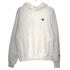 Champion REVRSE WEAVE/チャンピオンリバースウィーブ パーカー フーディー プルオーバー 長袖 袖刺繍 オーバーサイズ ビッグシルエット HONDURAS製 メンズ XL ホワイト