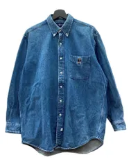 ラルフローレン RalphLauren 90s POLO BEAR DENIM SHIRT ポロ ベア デニム シャツ ボタンダウン 胸ポケット 刺繍 長袖 青 長袖シャツ ロゴ ブルー Lサイズ 104MT-2307
