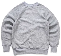 80s USA製 無地 スウェット 杢グレー M★ブランク オールド ビンテージ ラグランスリーブ クルーネック ユニセックス