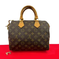 極 美品 LOUIS VUITTON ルイヴィトン スピーディ 25 モノグラム レザー 本革 ハンドバッグ ミニ ボストンバッグ ブラウン jpf70-2