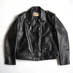【極美品/ビッグサイズ】SCHOTT【618/ダブルライダース ジャケット】46 レザー アメリカ製 ブラック ショット 25110987