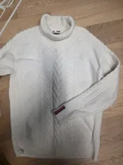 トミーヒルフィガー ケーブル編み ニット アイボリー XL