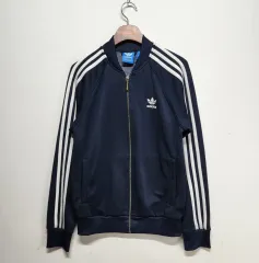 アディダス ADIDAS ジャージートレーナー トラックジャージ ジャケット ネイビー L