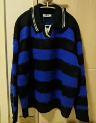 エイトセカンズ ヘアリー ストライプニット L 新品