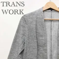TRANS WORK トランスワーク セットアップ ジャケット スカート 上下セット 麻 春夏 サイズ38 グレー レディース