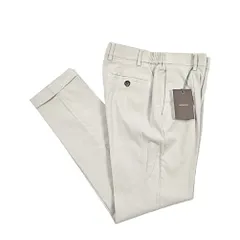 BERWICH ベルウィッチ / XRETRO-GD 1P コットンスラックス ワンタック イージーパンツ 春夏 メンズ リヨセル混コットン ストレッチ ライトグレー 425376