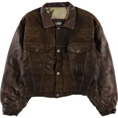 古着 KUDSAK トラッカージャケット レザージャケット フランス製 メンズXXL相当 ヴィンテージ/eaa559053