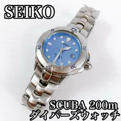 Y-424 SEIKO SCUBA 200m ダイバーズウォッチ ブルー文字盤 動作品 電池新品 SB-AG/SR621W ダイビング/アウトドア