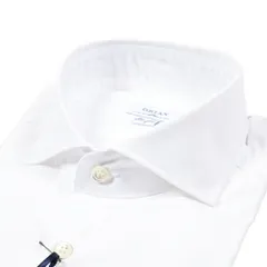 ORIAN オリアン / Slim Fit スリムフィットドレスシャツ ワイシャツ ホリゾンタルカラー 長袖 メンズ コットン100% ホワイト / 25-26AW / 426796