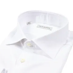 GUY ROVER ギローバー / ドレスシャツ ワイシャツ ワイドカラー 長袖 メンズ コットン100% ホワイト / 25-26AW / 427659