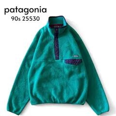 90s 90年製 patagonia パタゴニア 25530 F0 シンチラスナップT フリース プルオーバー M フォレストグリーン  ★M90