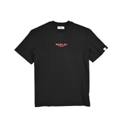 REPLAY リプレイ / ロゴ Tシャツ カットソー 半袖 クルーネック メンズ コットン100% ブラック 431003