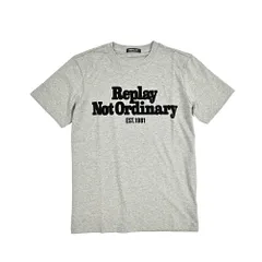 REPLAY リプレイ / ロゴ Tシャツ カットソー 半袖 クルーネック メンズ コットン100% グレー 430937
