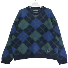 新品 NEIGHBORHOOD ネイバーフッド 23AW ARGYLE PATTERN MOHAIR SWEATER 232FUNH-KNM03 アーガイル パターン モヘア セーター ネイビー トップス ニット サイズM deczのサムネイル