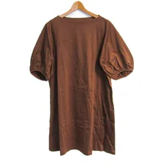 ユニクロ ワンピース 5分袖 未使用 トップス レディース Lサイズ ブラウン UNIQLO